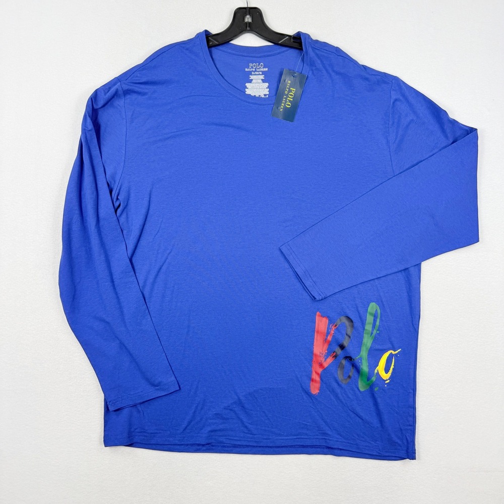 Polo Ralph Lauren Long Sleeve Crewneck T-Shirt / Size XL Mens Royal Blue - NEW